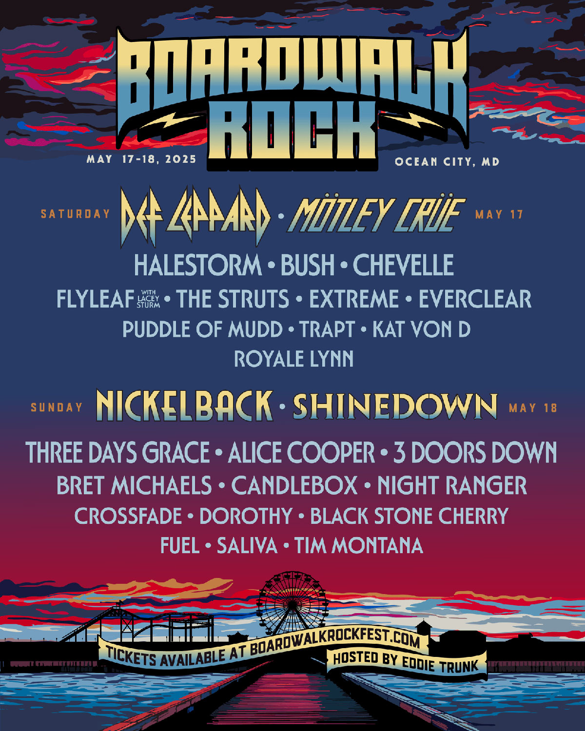 Boardwalk Rock Premieres in Ocean City, MD on May 17-18 2025