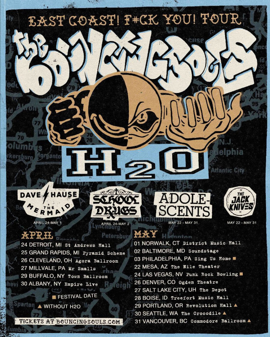 Bouncing Souls Announce Spring North American Tour with H2O, Adolescents, Dave Hause, and More